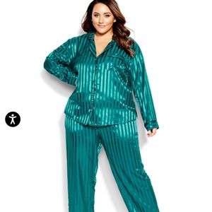 New City Chic Sophia emerald green pajama set sleep plus 24 xxl